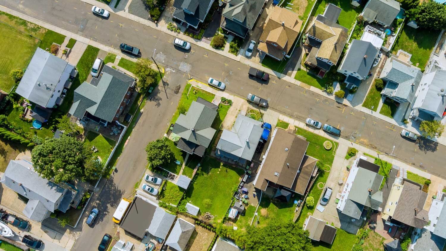 Vista aérea de un residencial en la Ciudad de Puebla, México